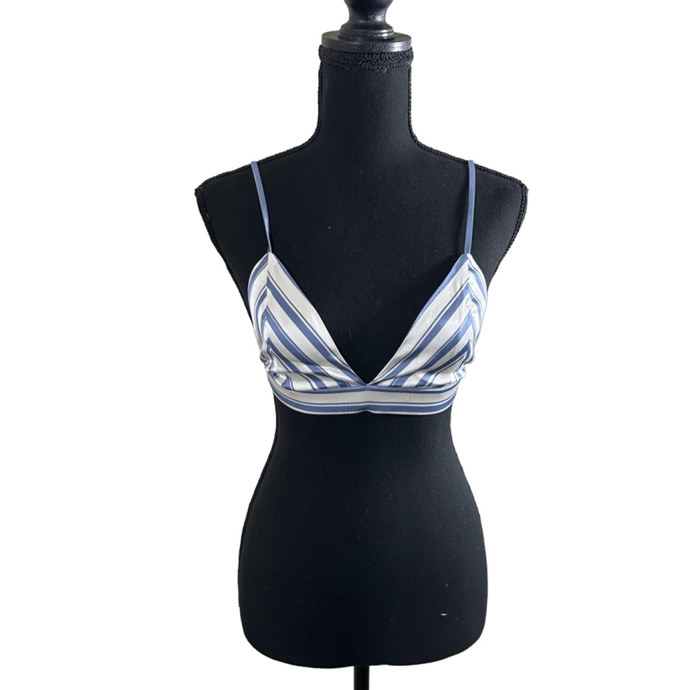 Women’s SER.O.YA Blue & White Striped Bra Top, Size XS